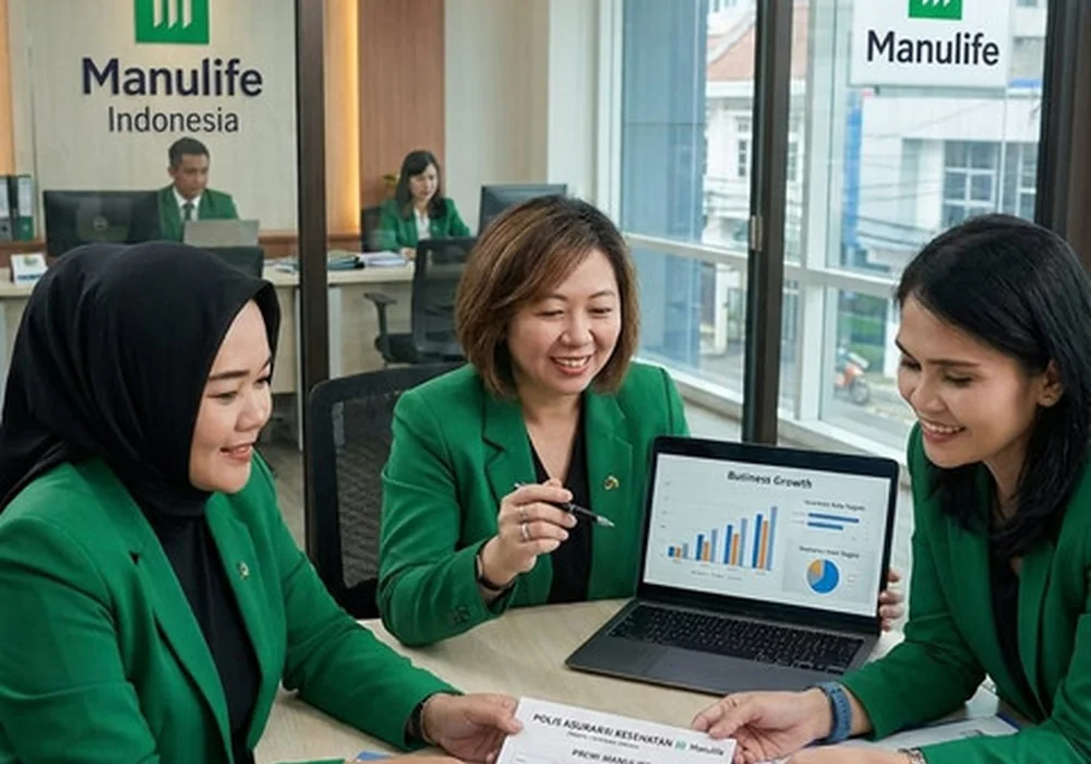 Kartini bersama tim Manulife dalam sesi konsultasi