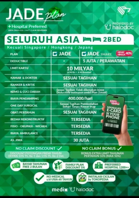 Informasi plan Jade seluruh Asia untuk perlindungan kesehatan